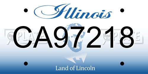 CA97218 Illinois License Plate