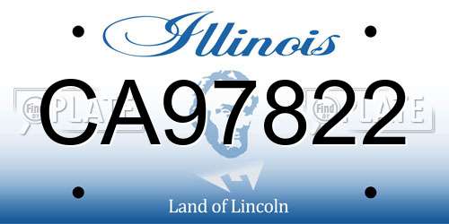CA97822 Illinois License Plate
