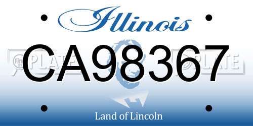 CA98367 Illinois License Plate