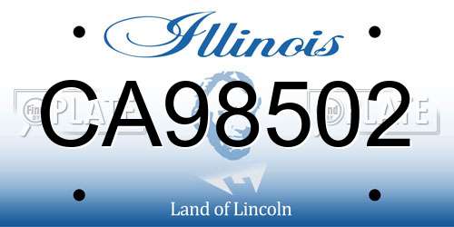 CA98502 Illinois License Plate