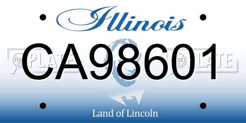 CA98601 Illinois License Plate