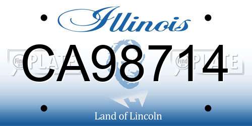 CA98714 Illinois License Plate