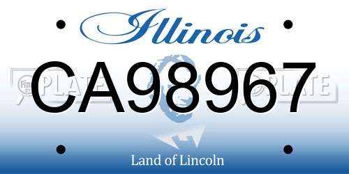 CA98967 Illinois License Plate