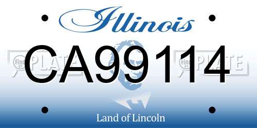 CA99114 Illinois License Plate