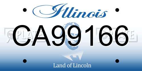 CA99166 Illinois License Plate