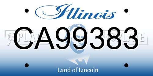 CA99383 Illinois License Plate