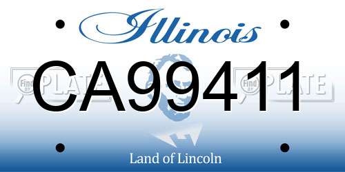 CA99411 Illinois License Plate