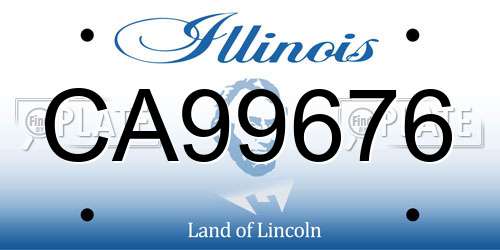 CA99676 Illinois License Plate