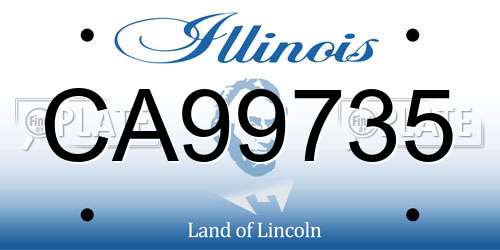 CA99735 Illinois License Plate