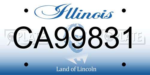 CA99831 Illinois License Plate