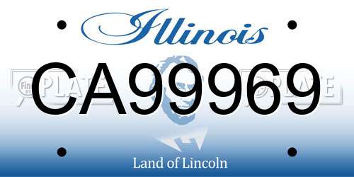CA99969 Illinois License Plate