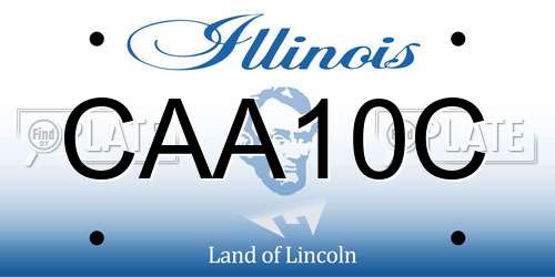 CAA10C Illinois License Plate