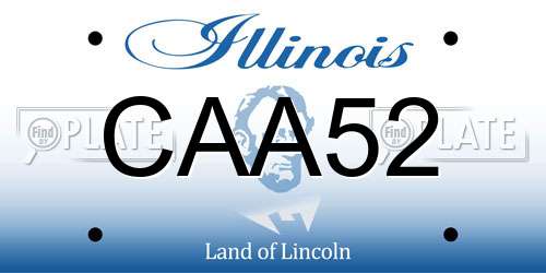 CAA52 Illinois License Plate