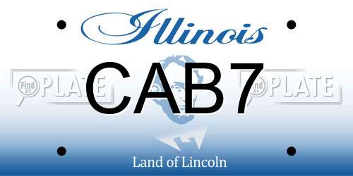 CAB7 Illinois License Plate