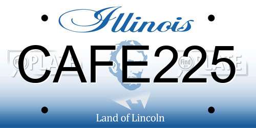 CAFE225 Illinois License Plate