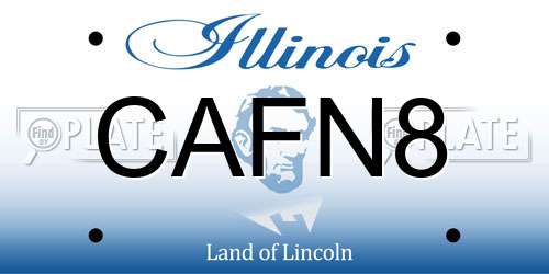 CAFN8 Illinois License Plate