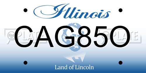 CAG85O Illinois License Plate