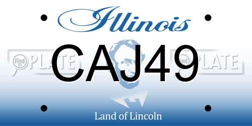 CAJ49 Illinois License Plate