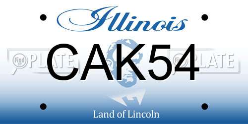 CAK54 Illinois License Plate