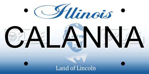 CALANNA Illinois License Plate