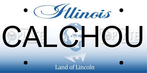 CALCHOU Illinois License Plate