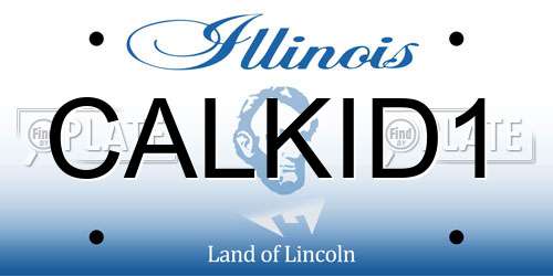 CALKID1 Illinois License Plate