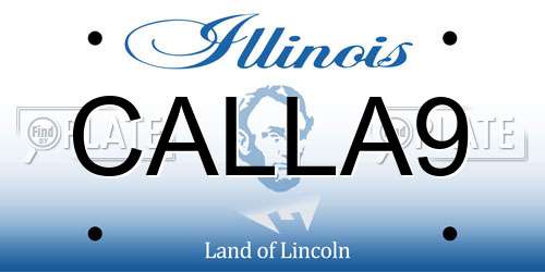 CALLA9 Illinois License Plate