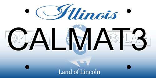 CALMAT3 Illinois License Plate