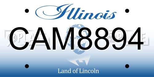 CAM8894 Illinois License Plate