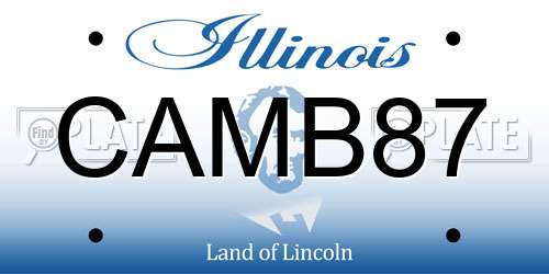 CAMB87 Illinois License Plate