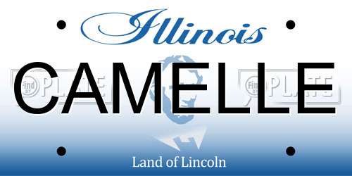 CAMELLE Illinois License Plate
