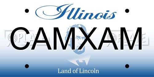 CAMXAM Illinois License Plate