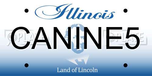 CANINE5 Illinois License Plate