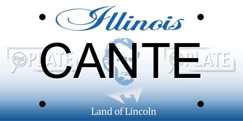 CANTE Illinois License Plate