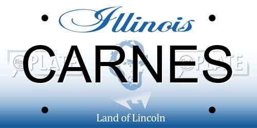 CARNES Illinois License Plate