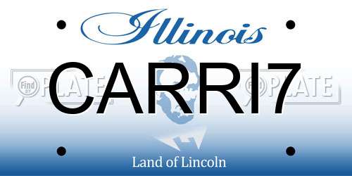 CARRI7 Illinois License Plate