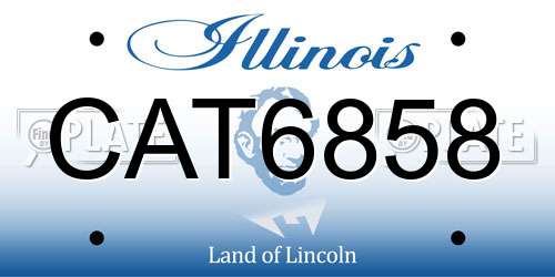 CAT6858 Illinois License Plate