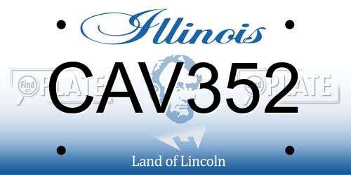 CAV352 Illinois License Plate