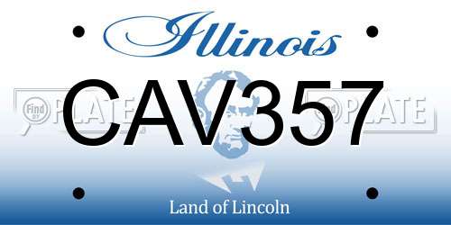 CAV357 Illinois License Plate