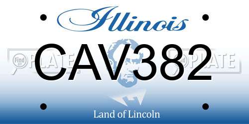 CAV382 Illinois License Plate