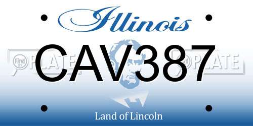 CAV387 Illinois License Plate