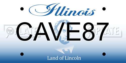 CAVE87 Illinois License Plate