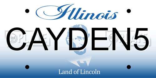 CAYDEN5 Illinois License Plate