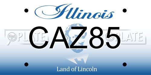 CAZ85 Illinois License Plate