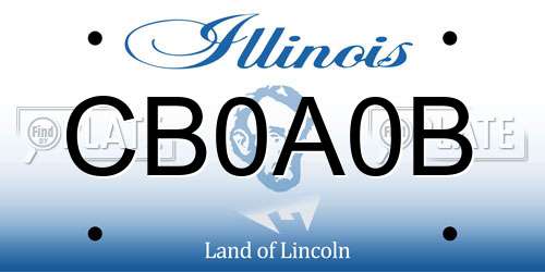 CB0A0B Illinois License Plate