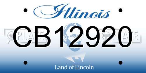 CB12920 Illinois License Plate