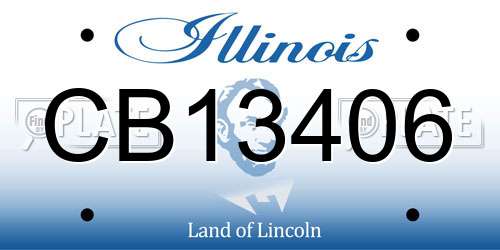 CB13406 Illinois License Plate