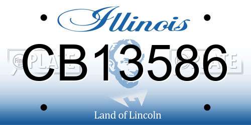 CB13586 Illinois License Plate