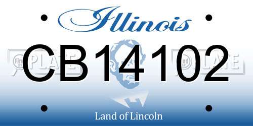 CB14102 Illinois License Plate