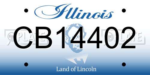 CB14402 Illinois License Plate